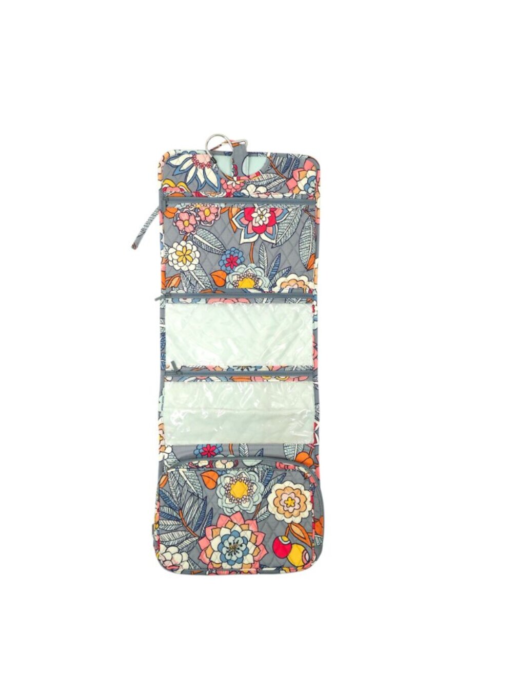 Vera Bradley Hanging Organizer Cosmetic Makeup Travel Bag Tropical Evening Gray - Picture 3 of 15